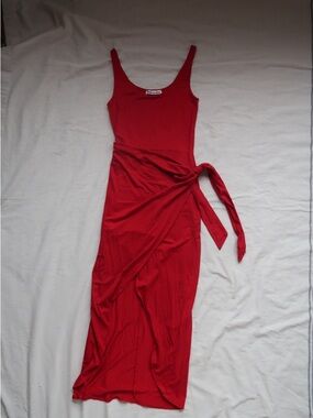 Reformation tie waist dress